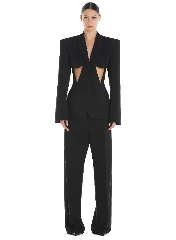 black cut-out jacket black cut-out jacket