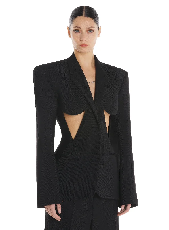 black cut-out jacket black cut-out jacket