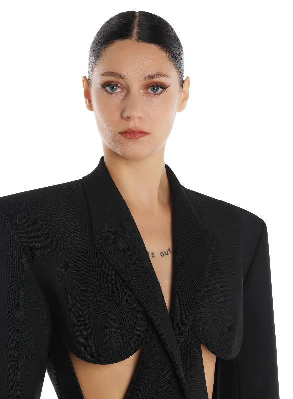 black cut-out jacket black cut-out jacket