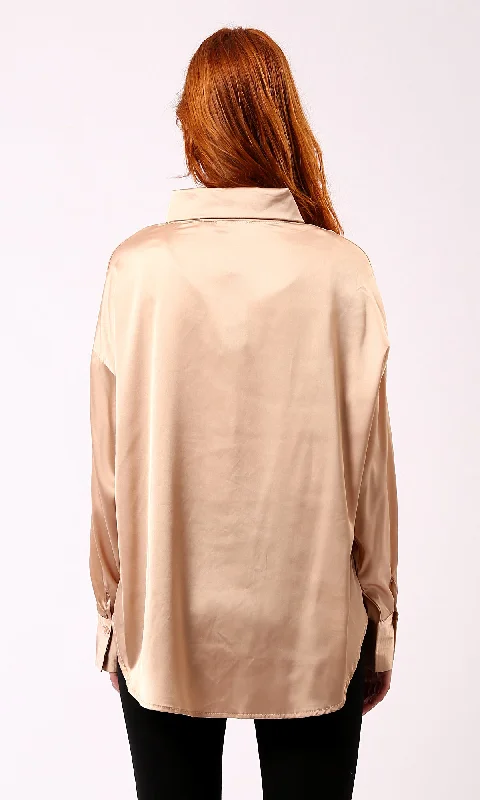 O181652 Buttons Down Gold Long Sleeves Evening Shirt O181652 Buttons Down Gold Long Sleeves Evening Shirt