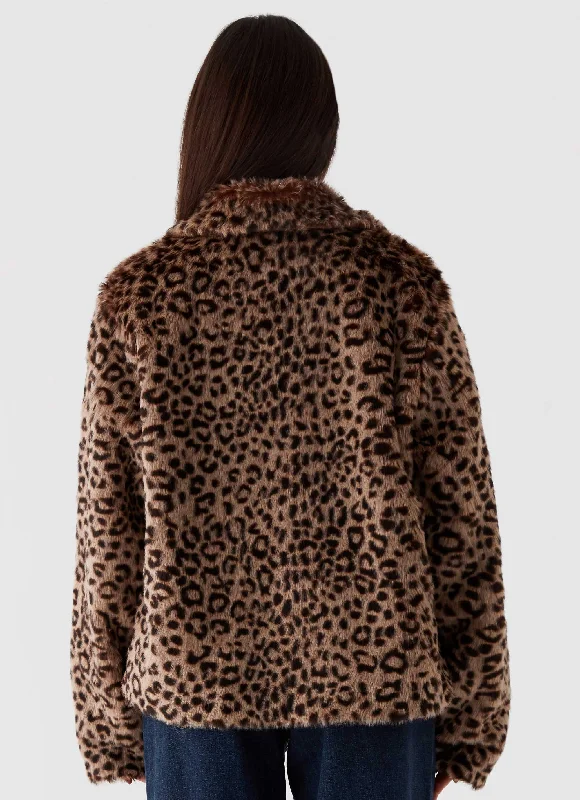 Raleigh Fur Jacket - Leopard