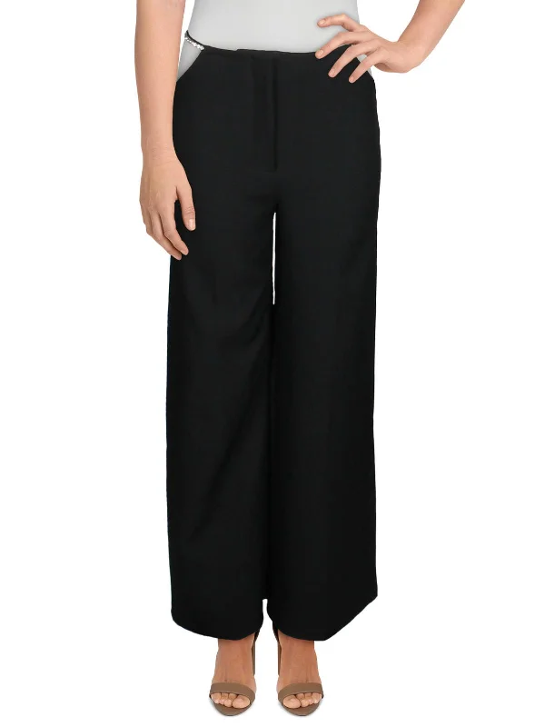 Womens Cutout Rhinestone Dress Pants